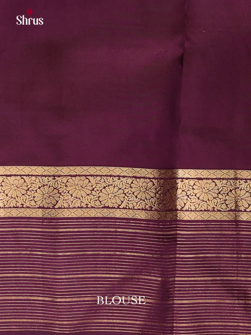 Rust & Jamun- Kanchipuram-halfpure Saree