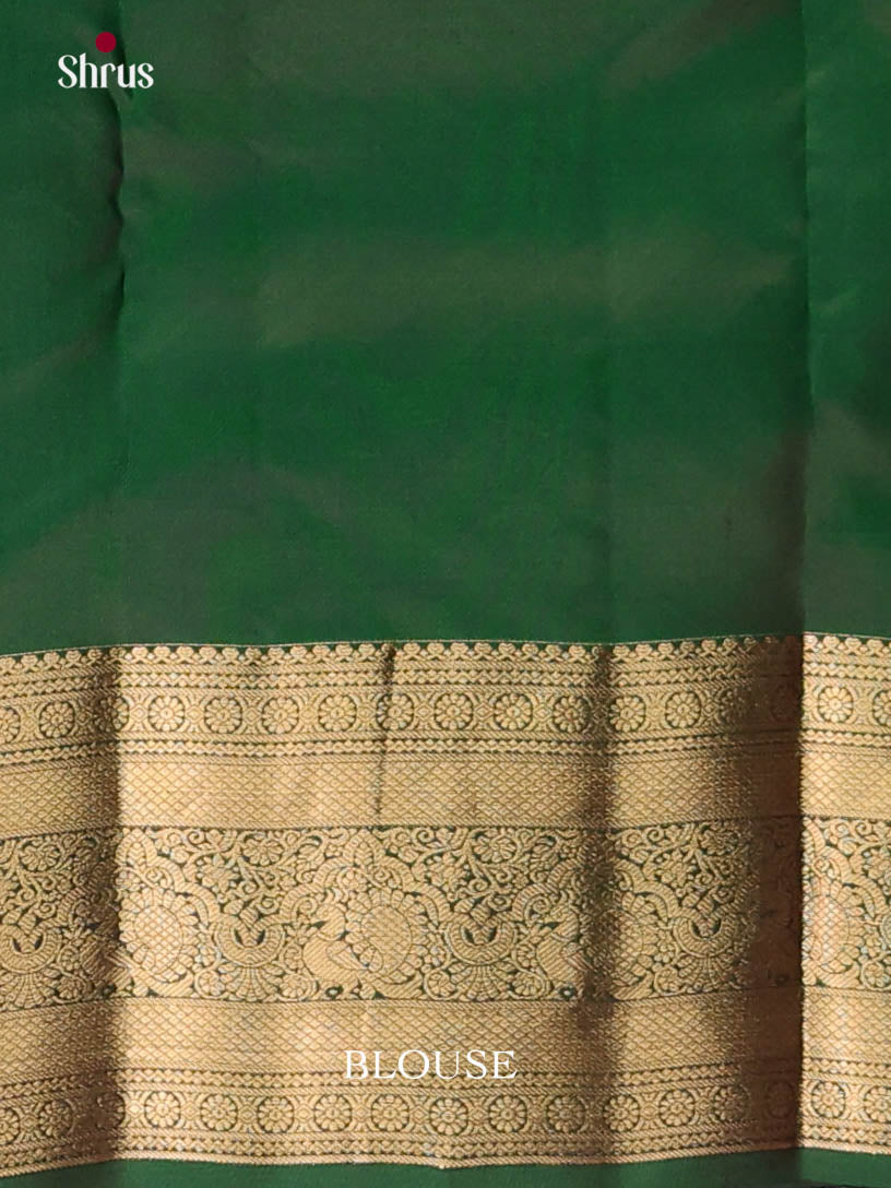 Grey & Green - Kanchipuram-halfpure Saree