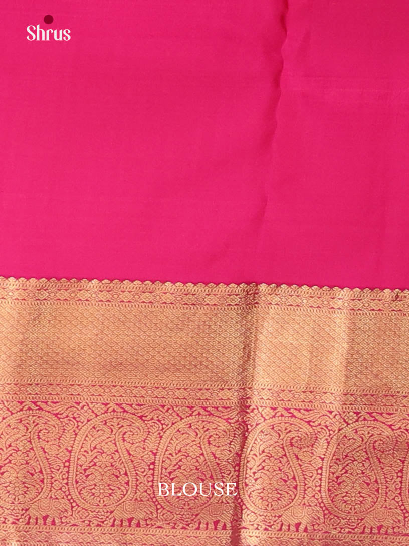 Orange & Pink - Kanchipuram-halfpure Saree