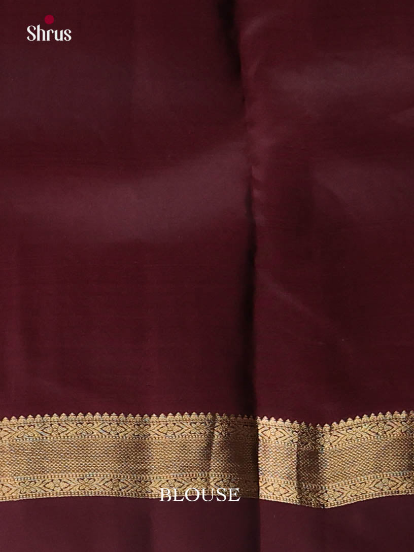 Grey & Maroon - Kanchipuram-halfpure Saree