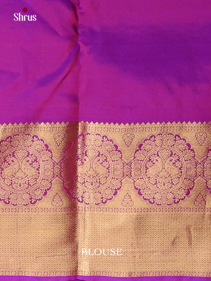 Double Shaded Green & Purple- Kanchipuram-halfpure Saree