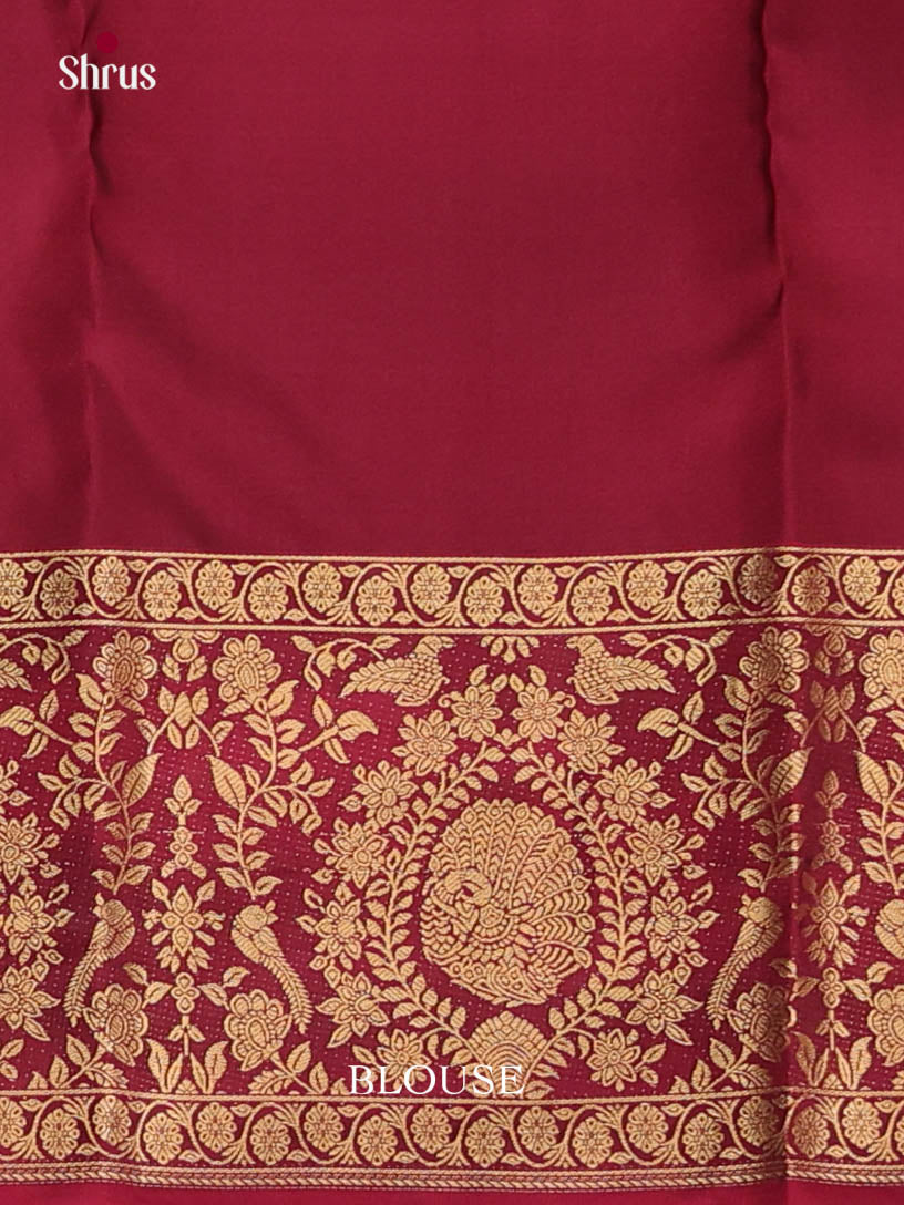 Green & Maroon - Kanchipuram-halfpure Saree