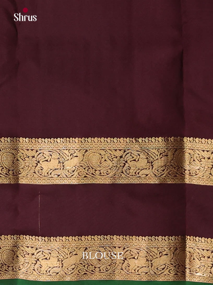 Purple & Maroon - Kanchipuram-halfpure Saree