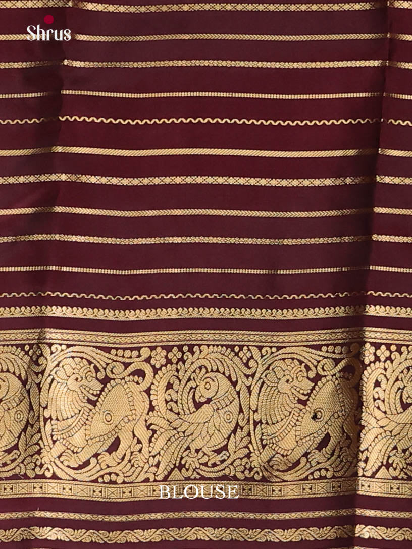 Onion Peel & Maroon - Kanchipuram-halfpure Saree