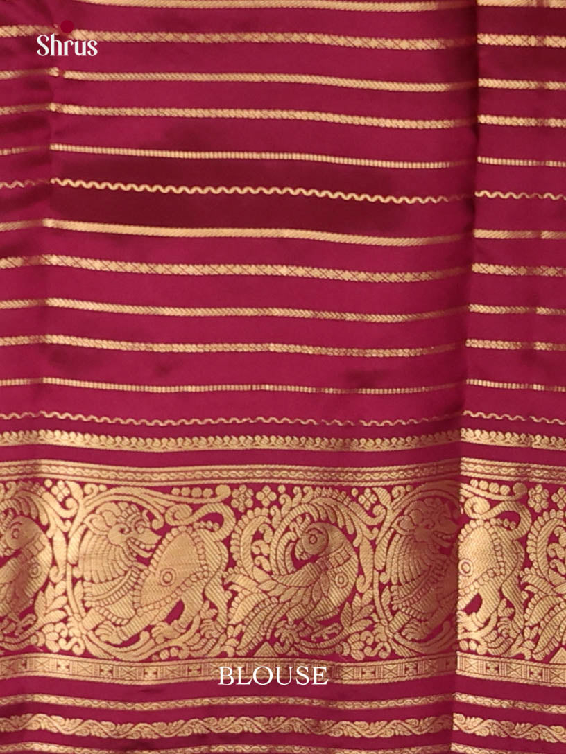 Orange & Maroon- Kanchipuram-halfpure Saree