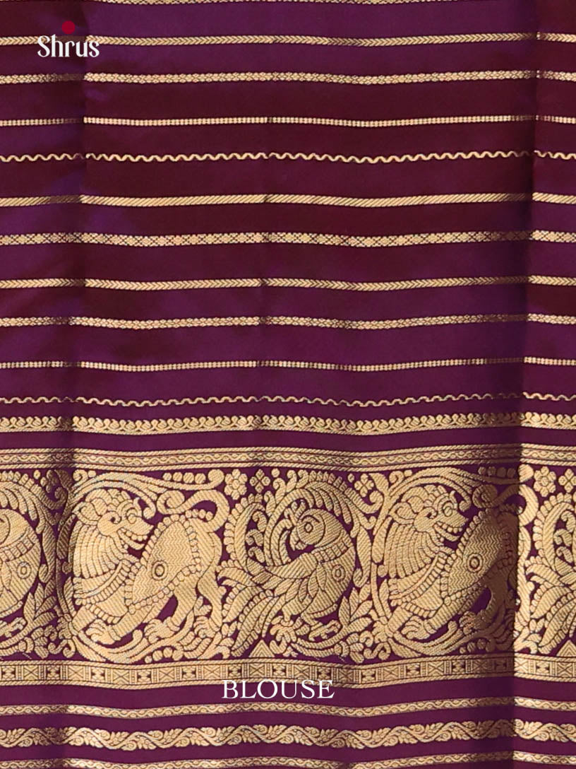 Lilac & Purple- Kanchipuram-halfpure Saree