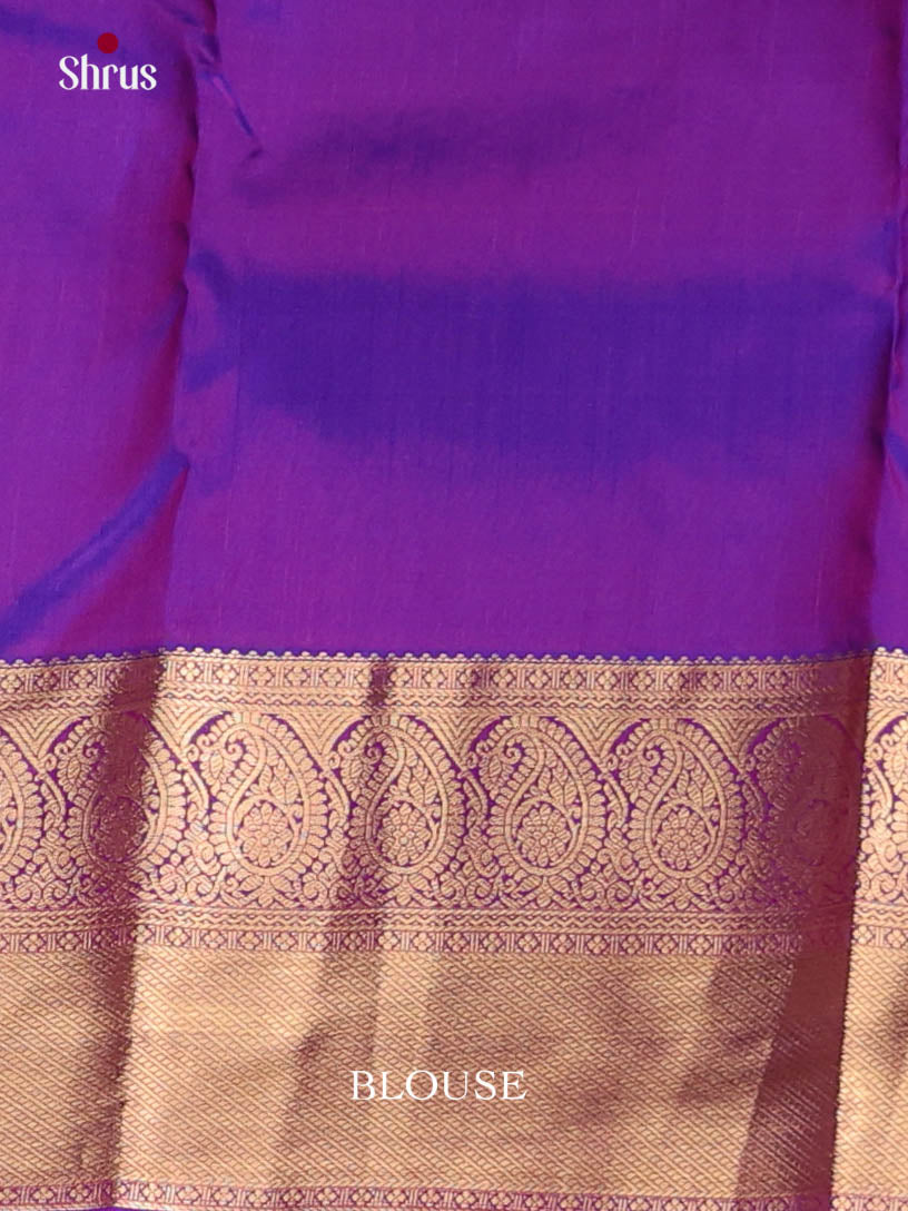 Purple & Blue- Kanchipuram-halfpure Saree