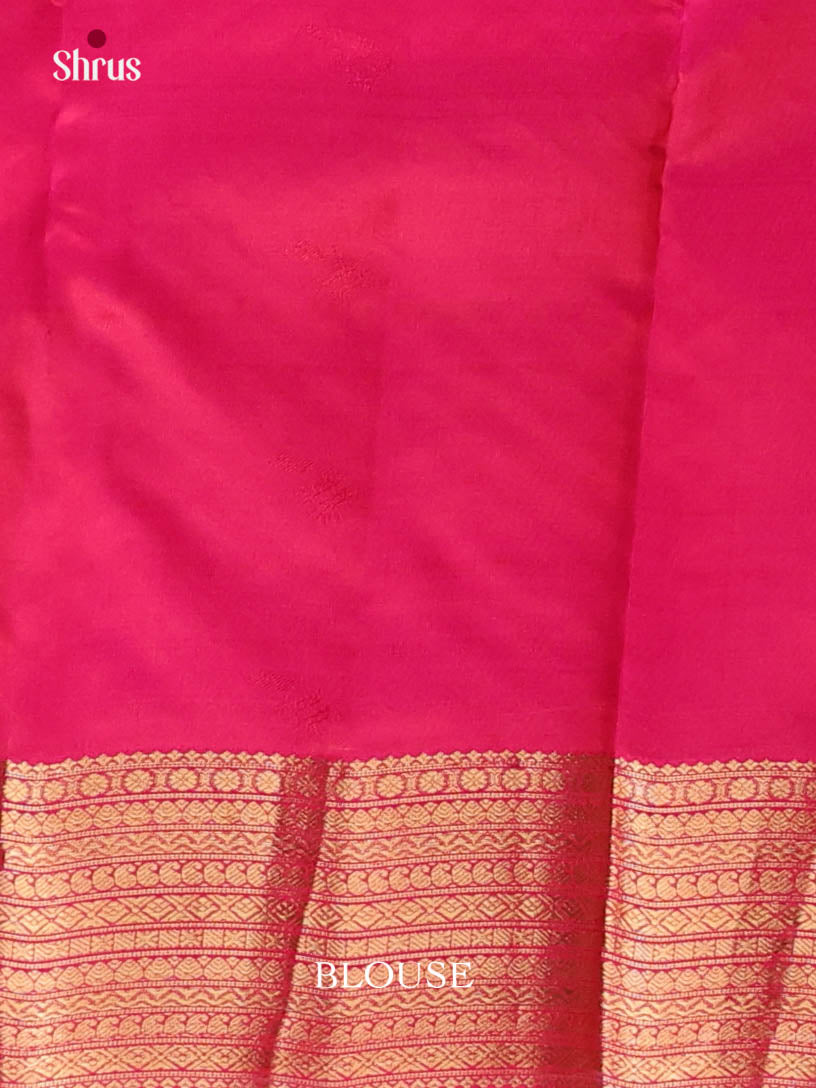 Orange & Pink - Kanchipuram-halfpure Saree