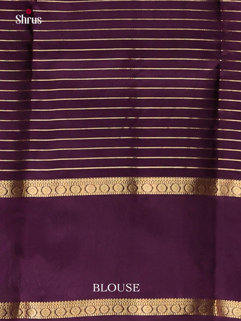 Green & Violet- Kanchipuram-halfpure Saree