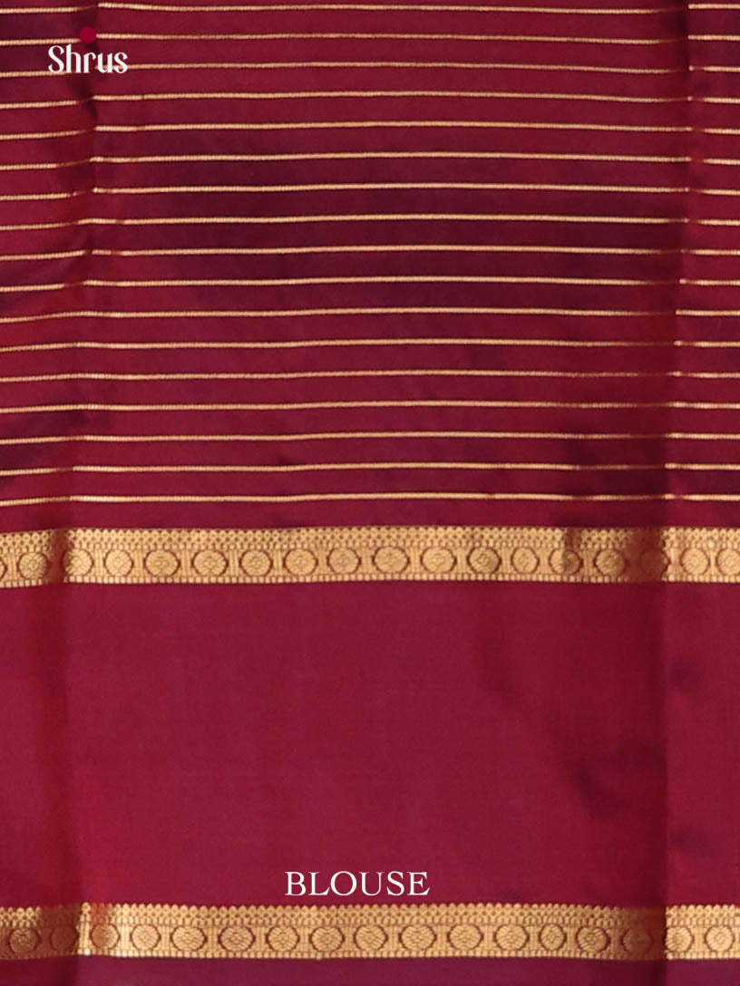 Orange & Maroon - Kanchipuram-halfpure Saree