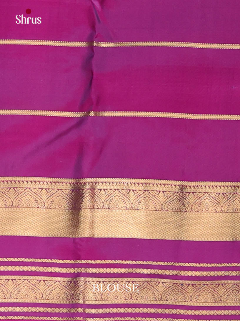 Blue & Purple - Kanchipuram-halfpure Saree