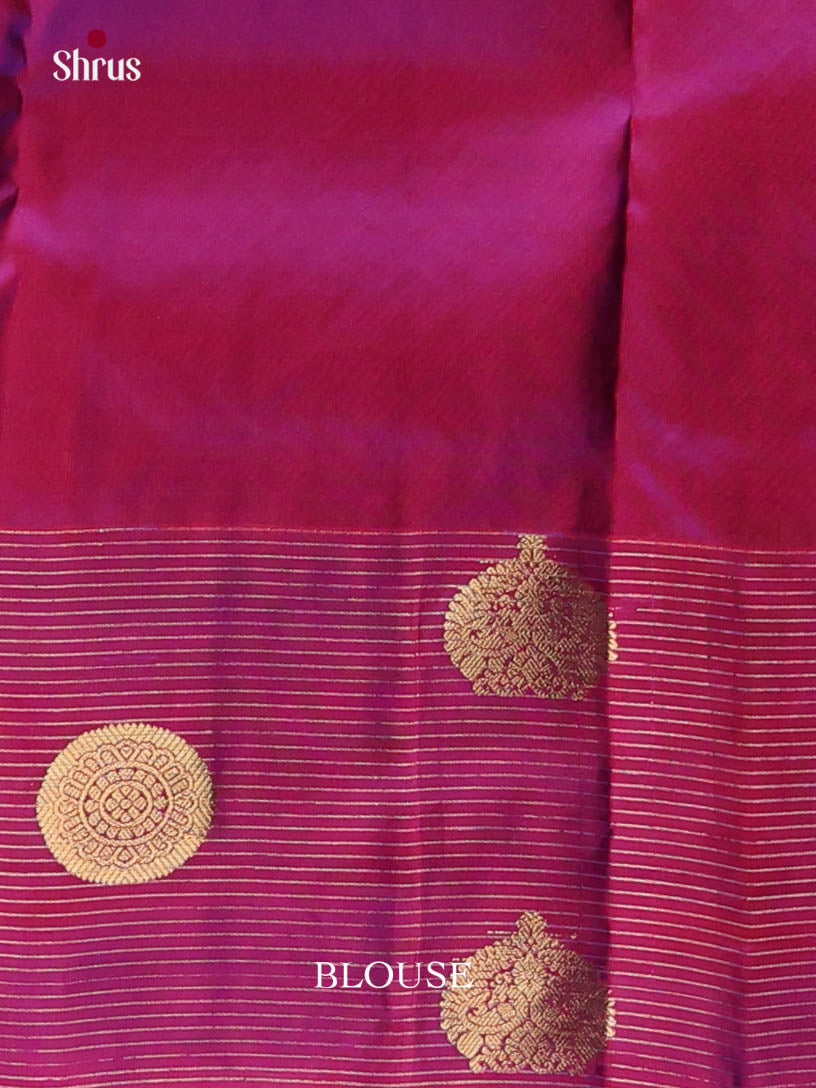 Green & Maroon- Kanchipuram-halfpure Saree