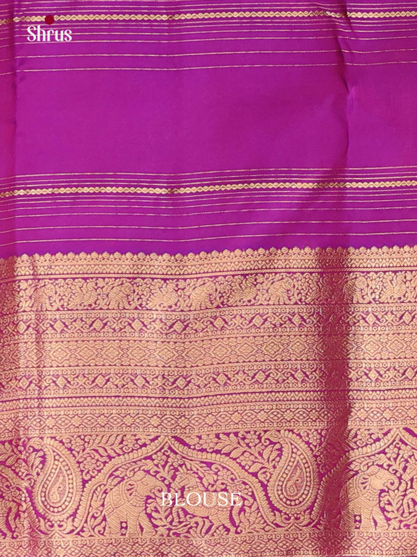 Pink & Purple - Kanchipuram-halfpure Saree
