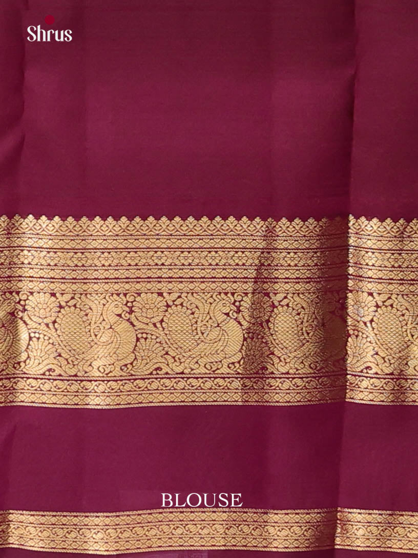 Pink & Maroon- Kanchipuram-halfpure Saree