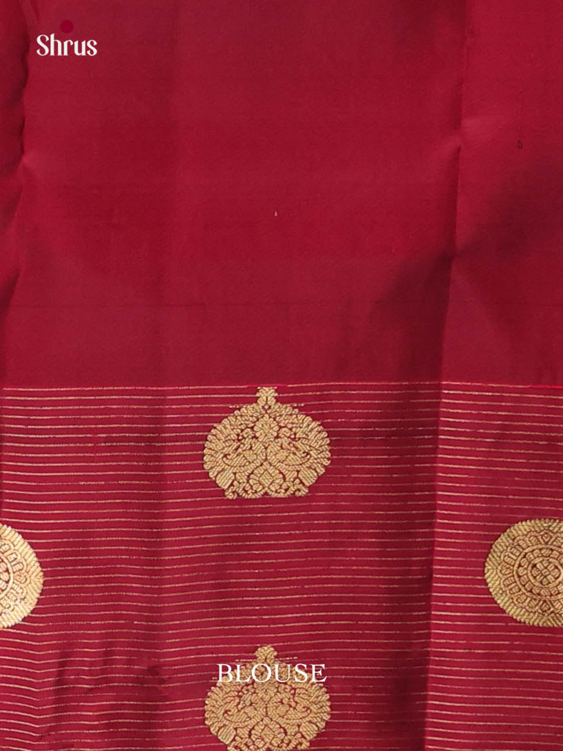 Green & Maroon - Kanchipuram-halfpure Saree