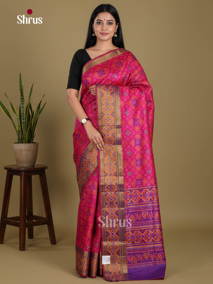Pink & Purple- Semi Patola Saree