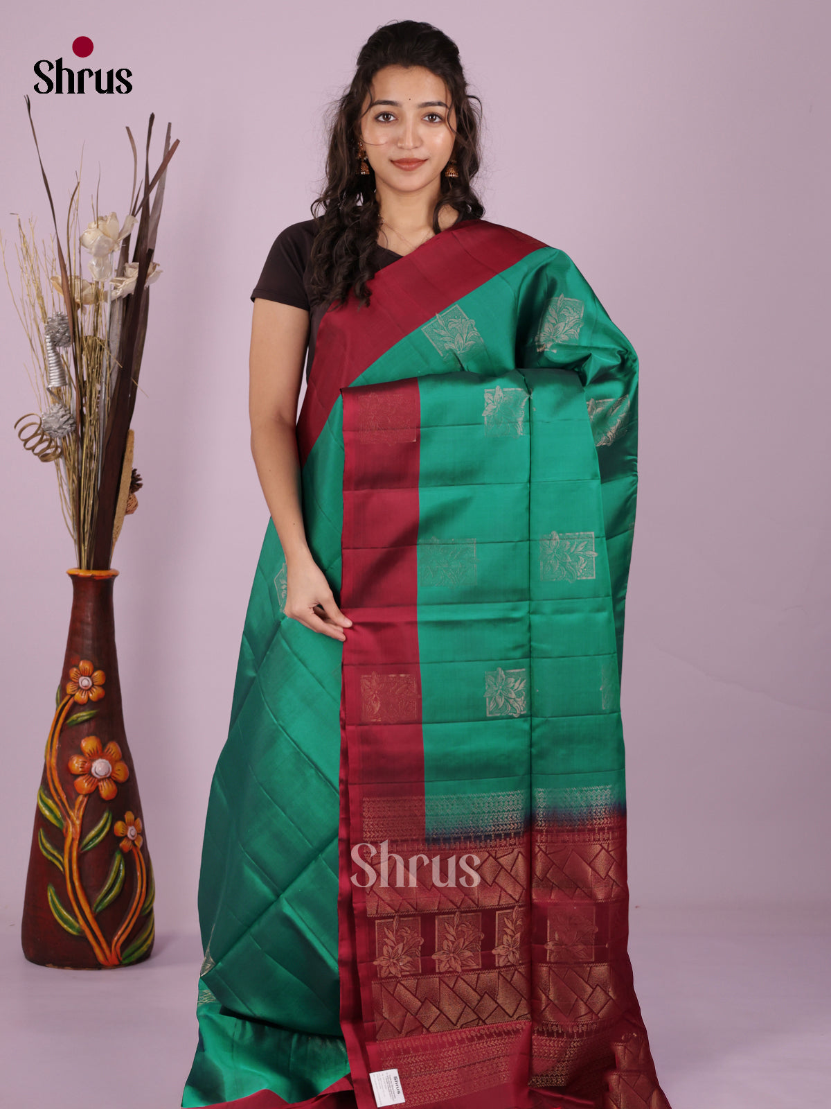DKS03022 - Softsilk-halfpure Saree - Shop on Shrus.com