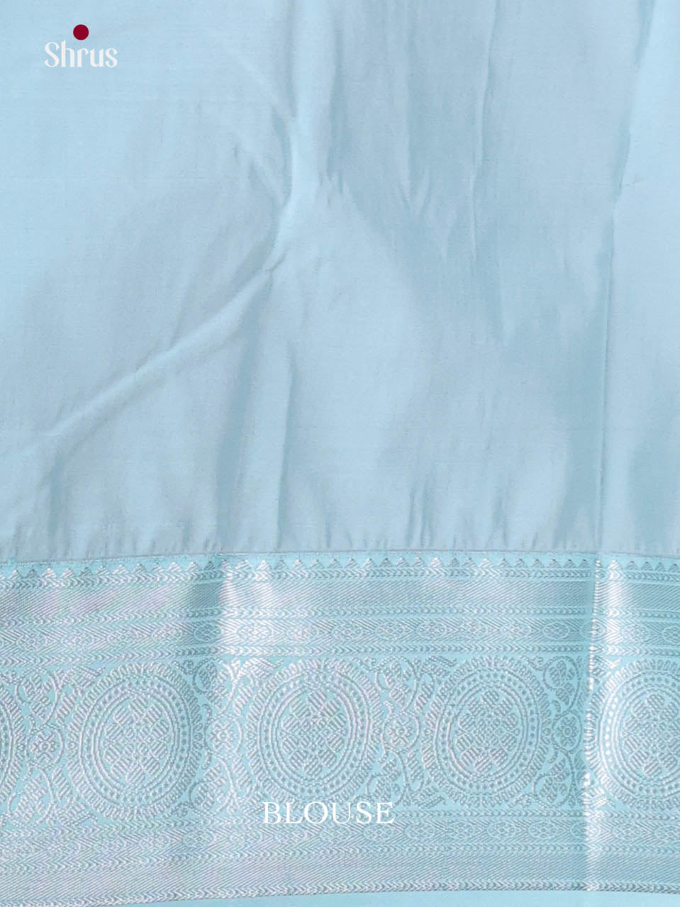Pink & Light Blue - Semi Kanchipuram Saree - Shop on Shrus.com