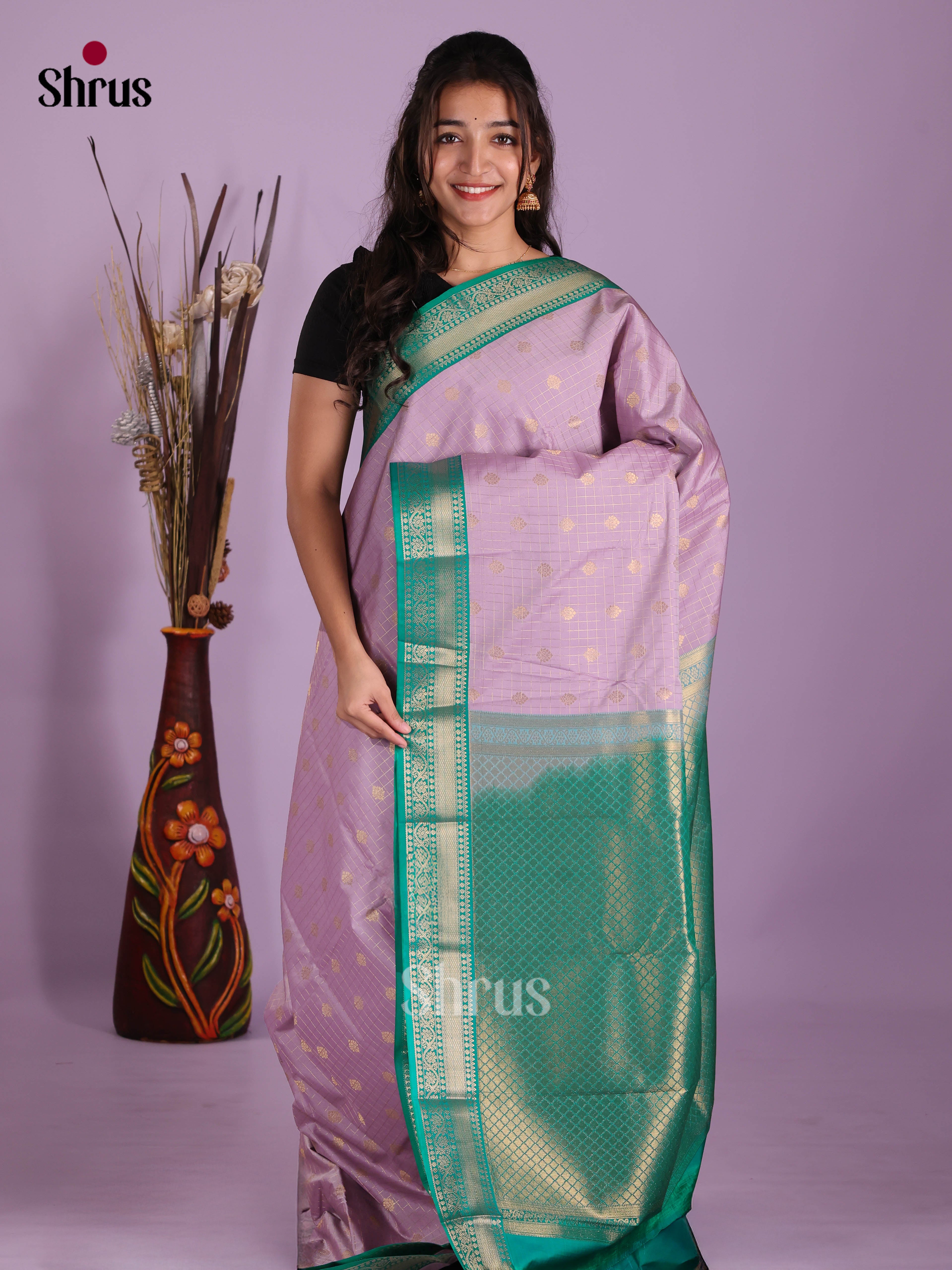 DKS03104 - Semi Kanchipuram Saree - Shop on Shrus.com