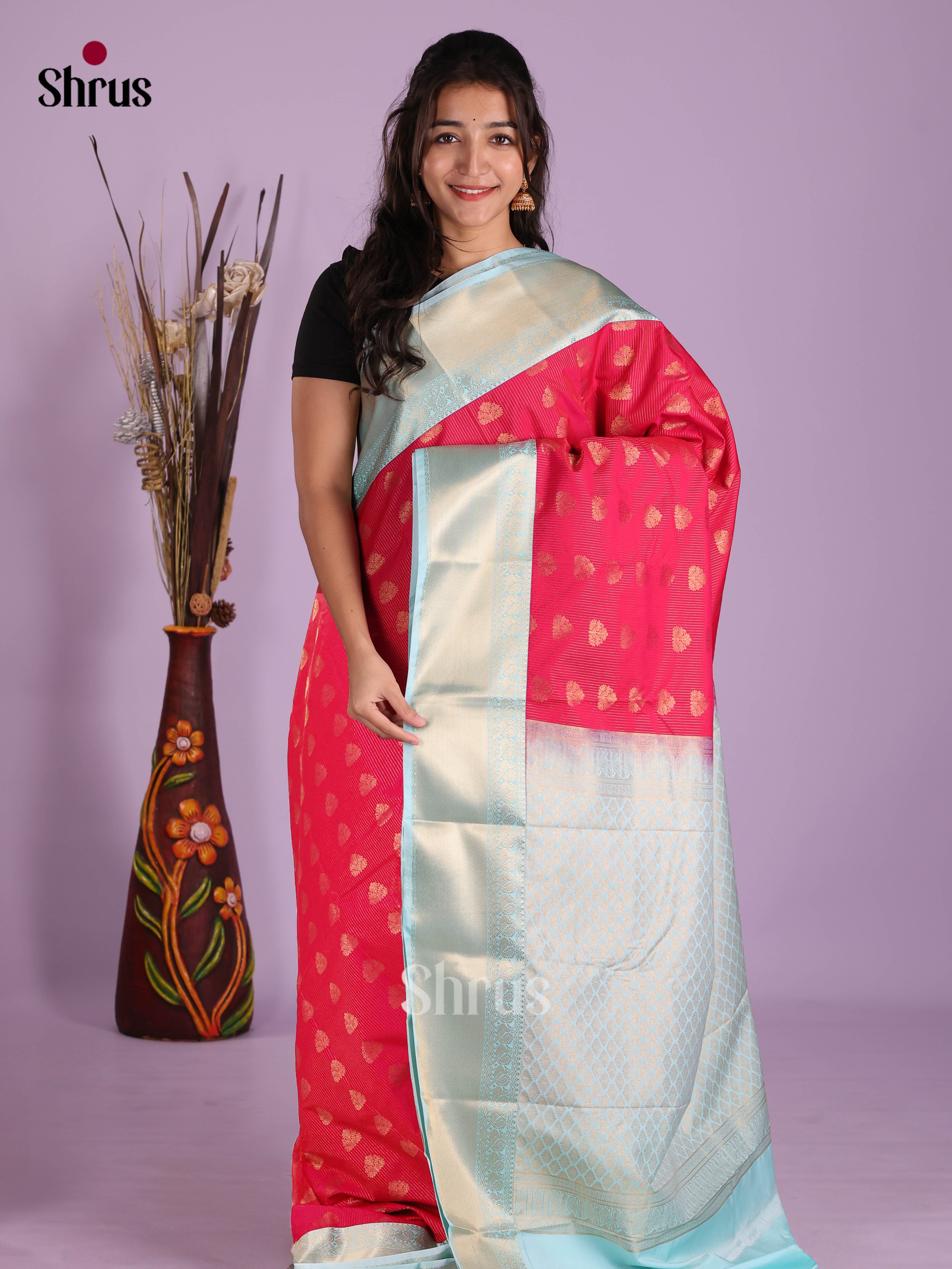 DKS03191 - Semi Kanchipuram Saree - Shop on Shrus.com