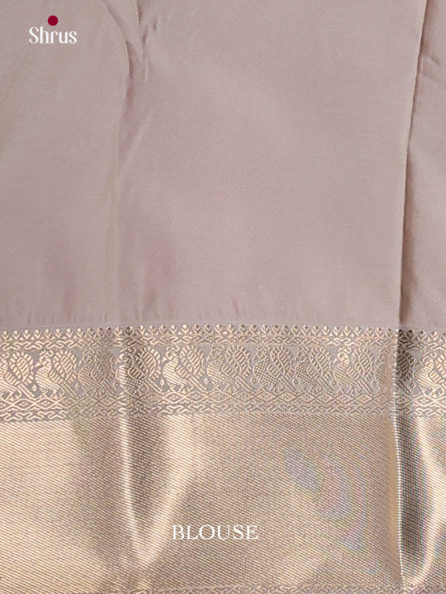 Pink & Grey- Semi Kanchipuram Saree