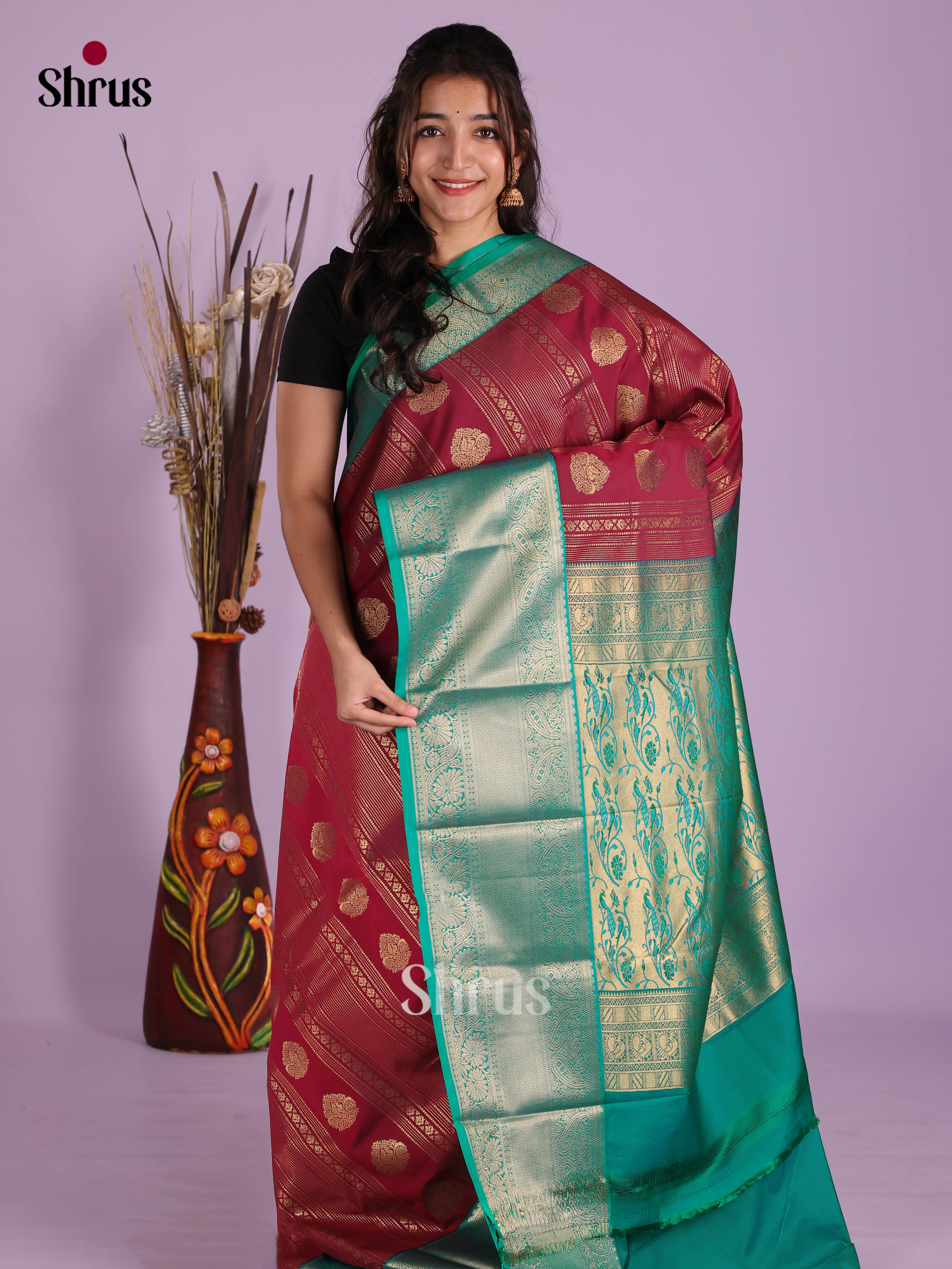 DKS03225 - Semi Kanchipuram Saree - Shop on Shrus.com