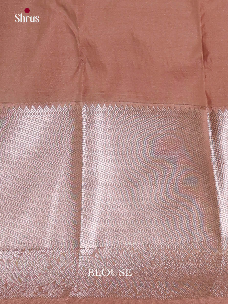 Red & Brown - Semi Kanchipuram Saree - Shop on Shrus.com