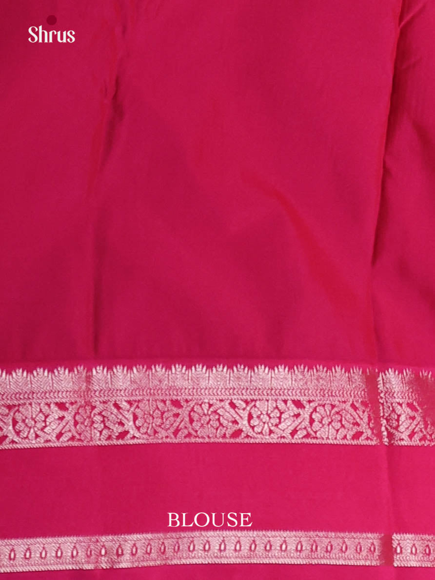 Green & Pink - Semi Kanchipuram Saree - Shop on Shrus.com