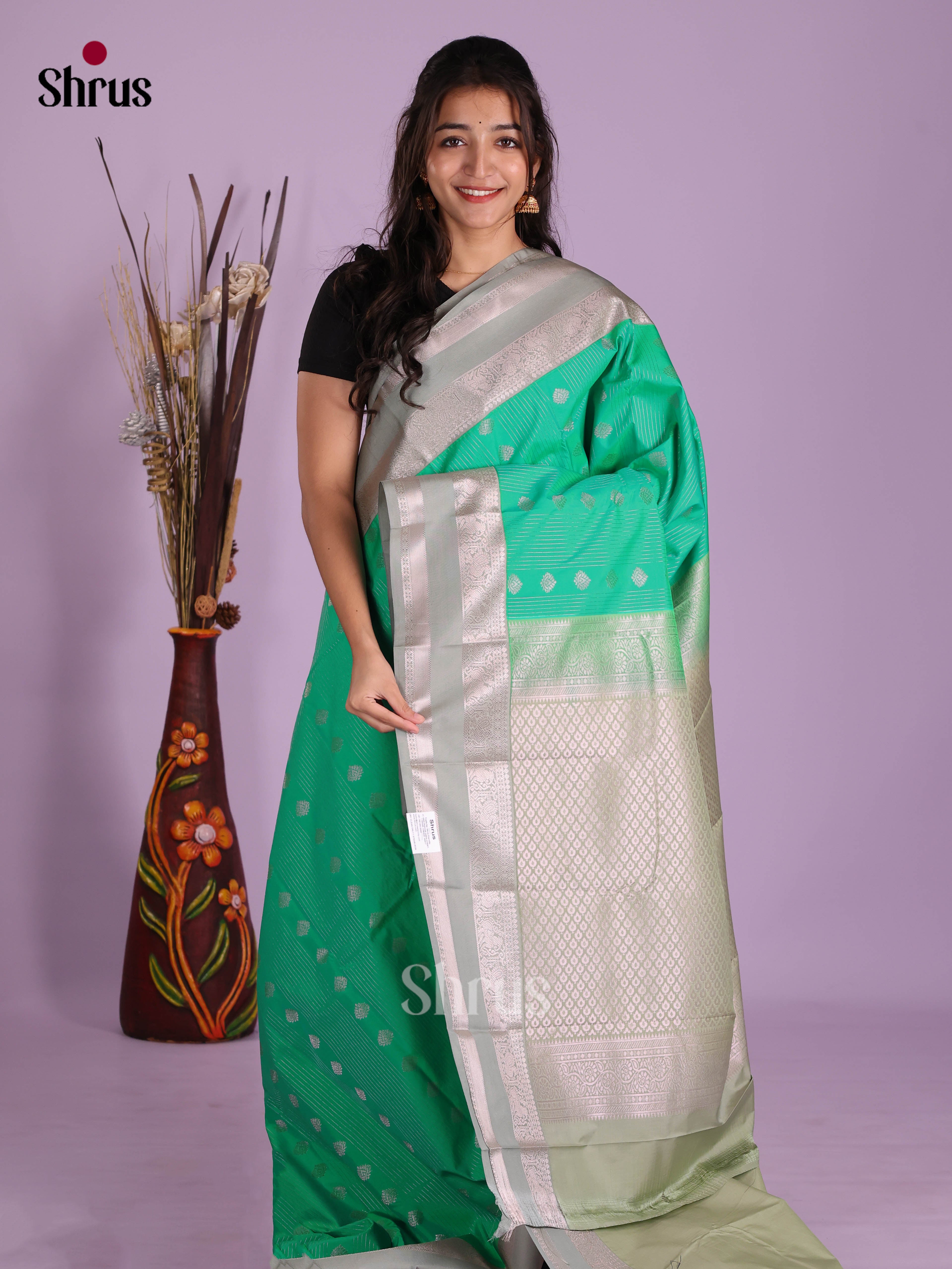 DKS03275 - Semi Kanchipuram Saree - Shop on Shrus.com