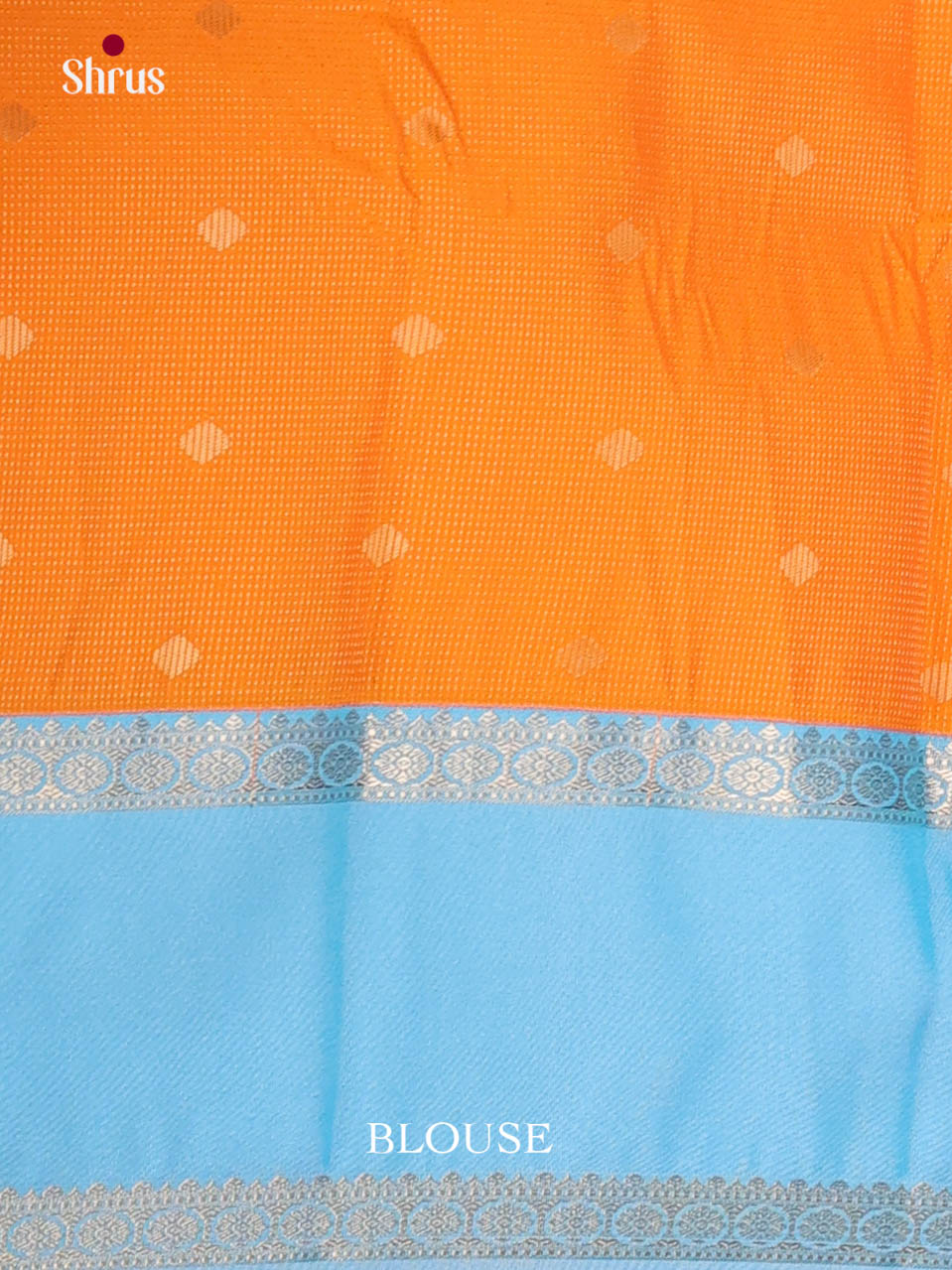 Orange & Blue - Semi Kanchipuram Saree