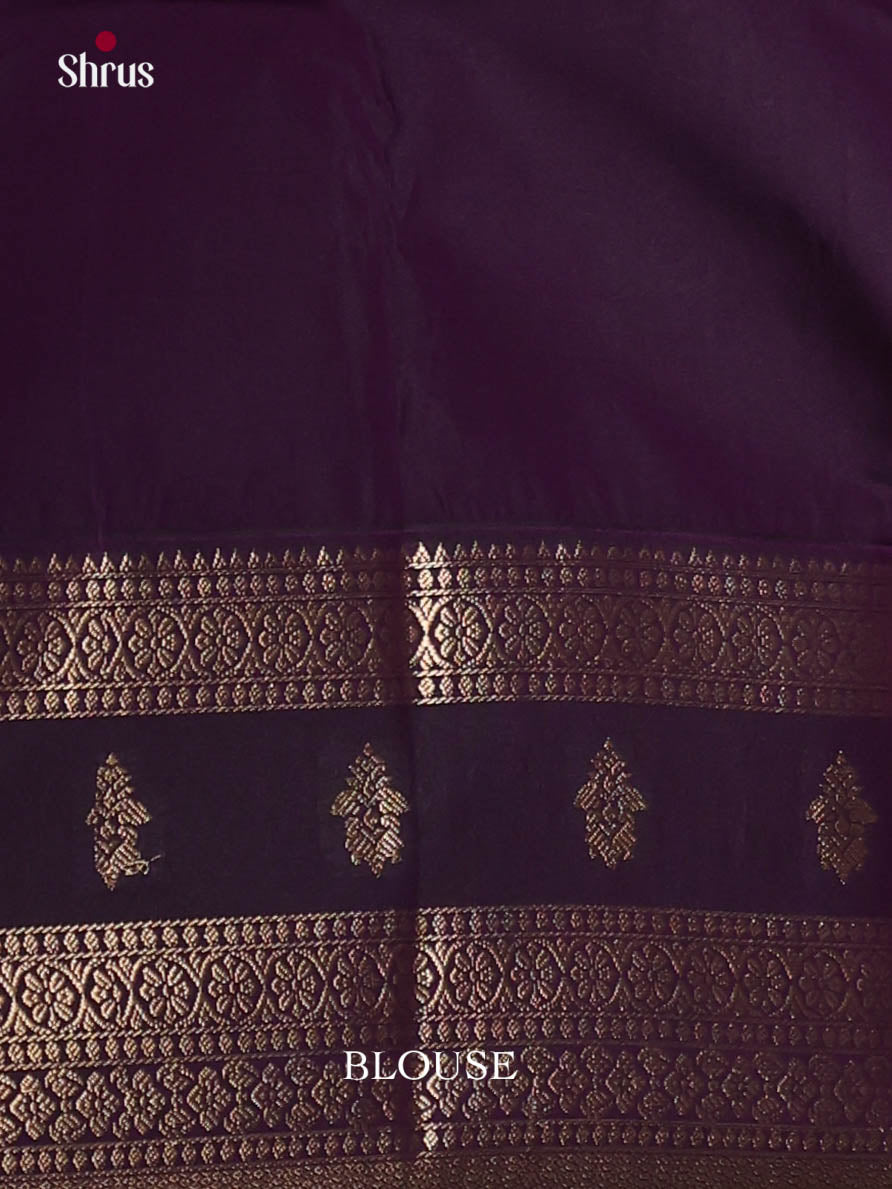 Blue & Violet - Semi Kanchipuram Saree