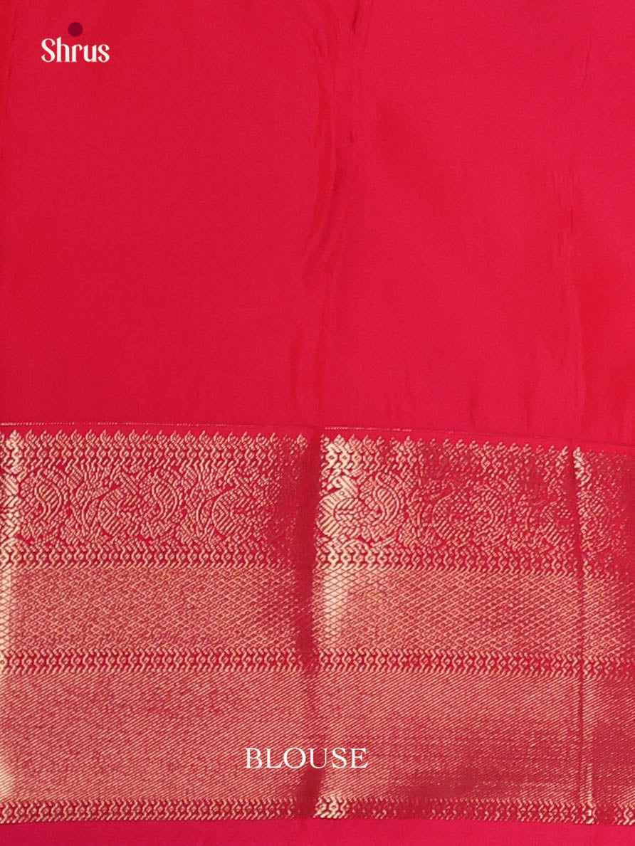 Yellow & Pink - Semi Kanchipuram Saree