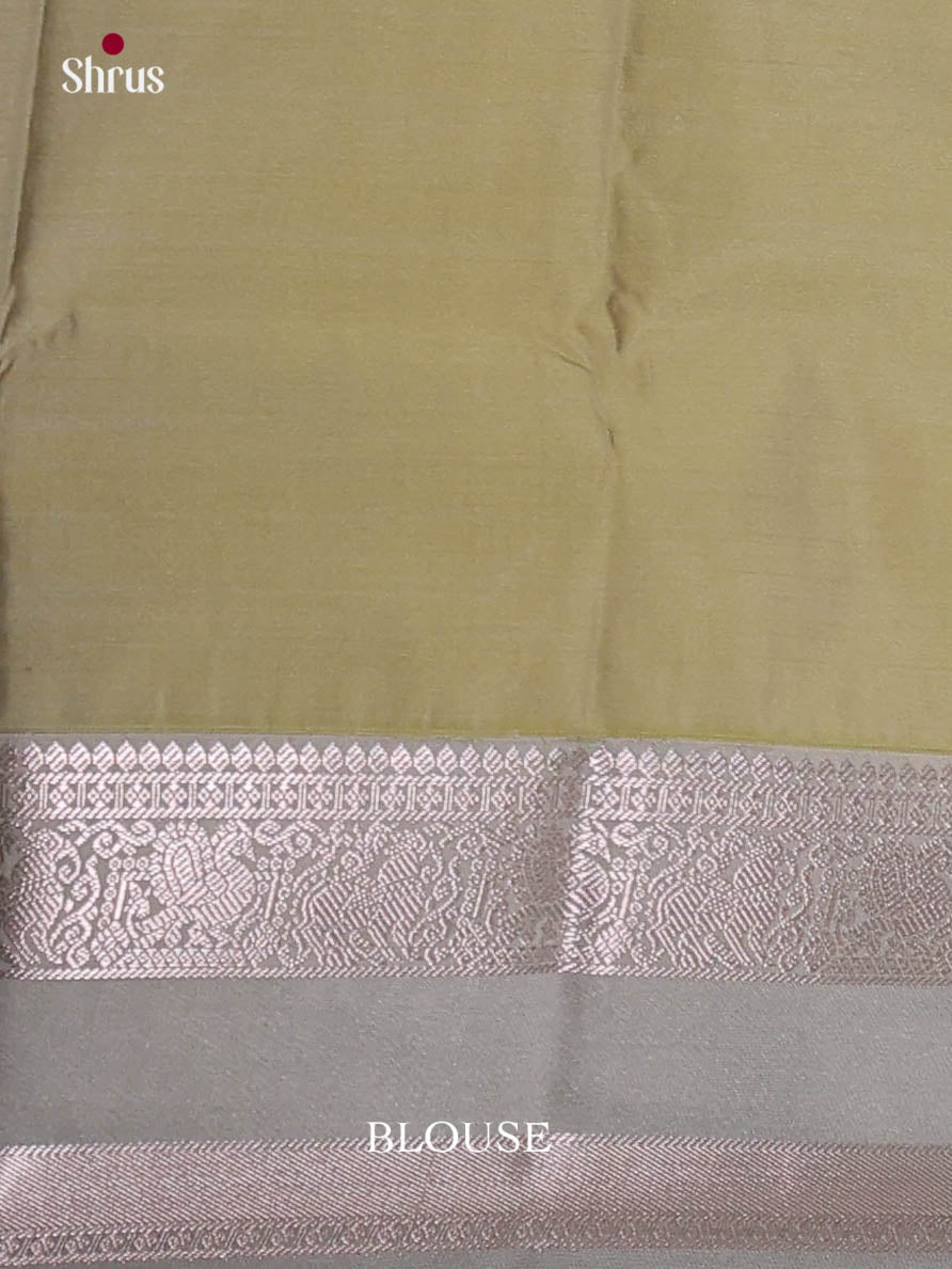 Mango Yellow & Elachi Green - Semi Kanchipuram Saree