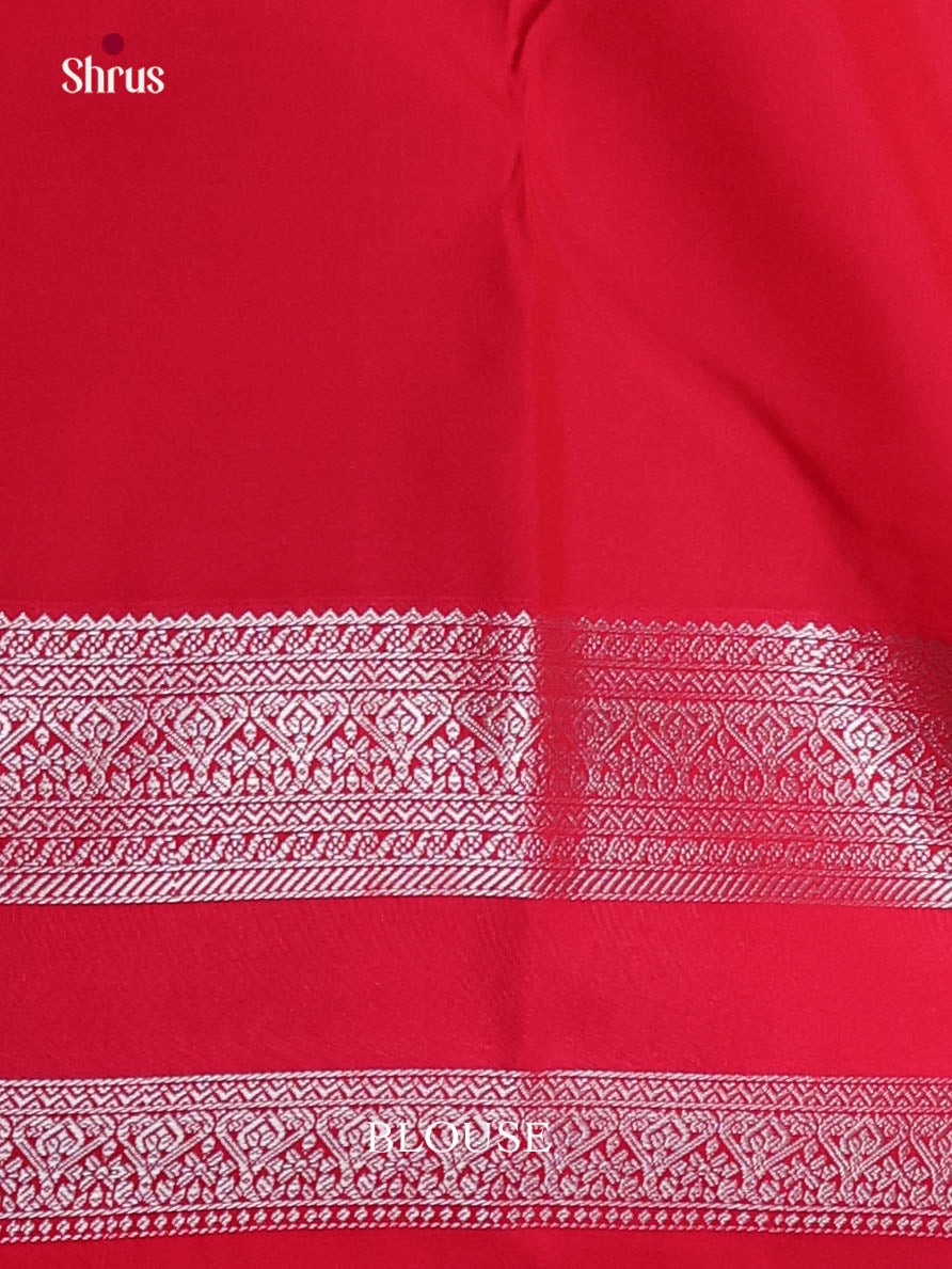 Green & Red - Semi Kanchipuram Saree