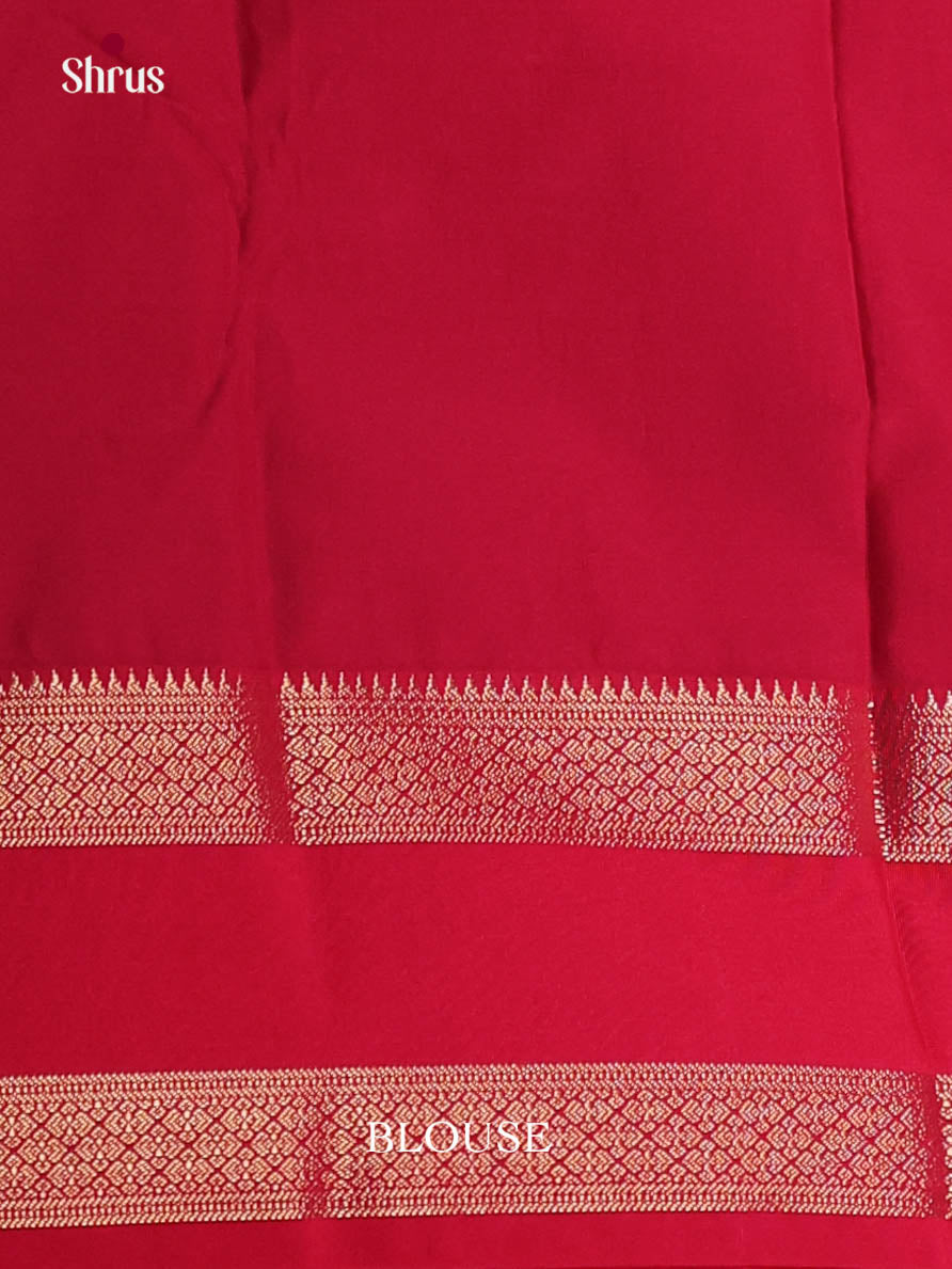 Blue & Red - Semi Kanchipuram Saree