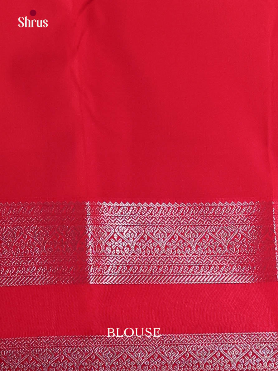 Green & Red - Semi Kanchipuram Saree