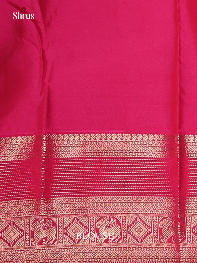 Pastel Blue & Pink - Semi Kanchipuram Saree - Shop on Shrus.com