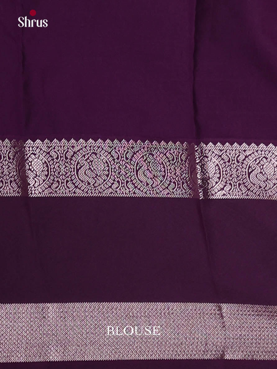Green & Violet - Semi Kanchipuram Saree