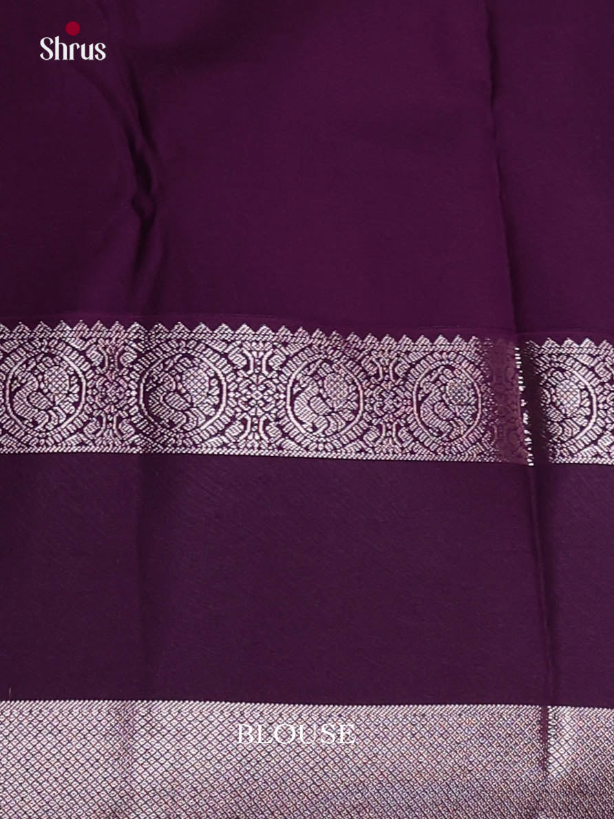 Orangish Pink  & Violet- Semi Kanchipuram Saree