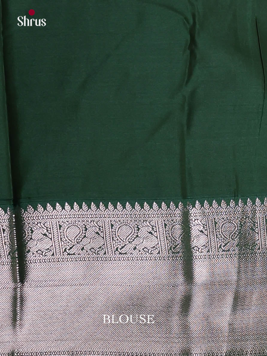 Lime Green & Green - Semi Kanchipuram Saree