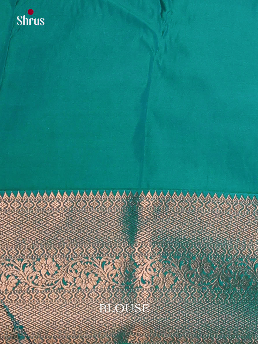 Red & Green - Semi Kanchipuram Saree - Shop on Shrus.com