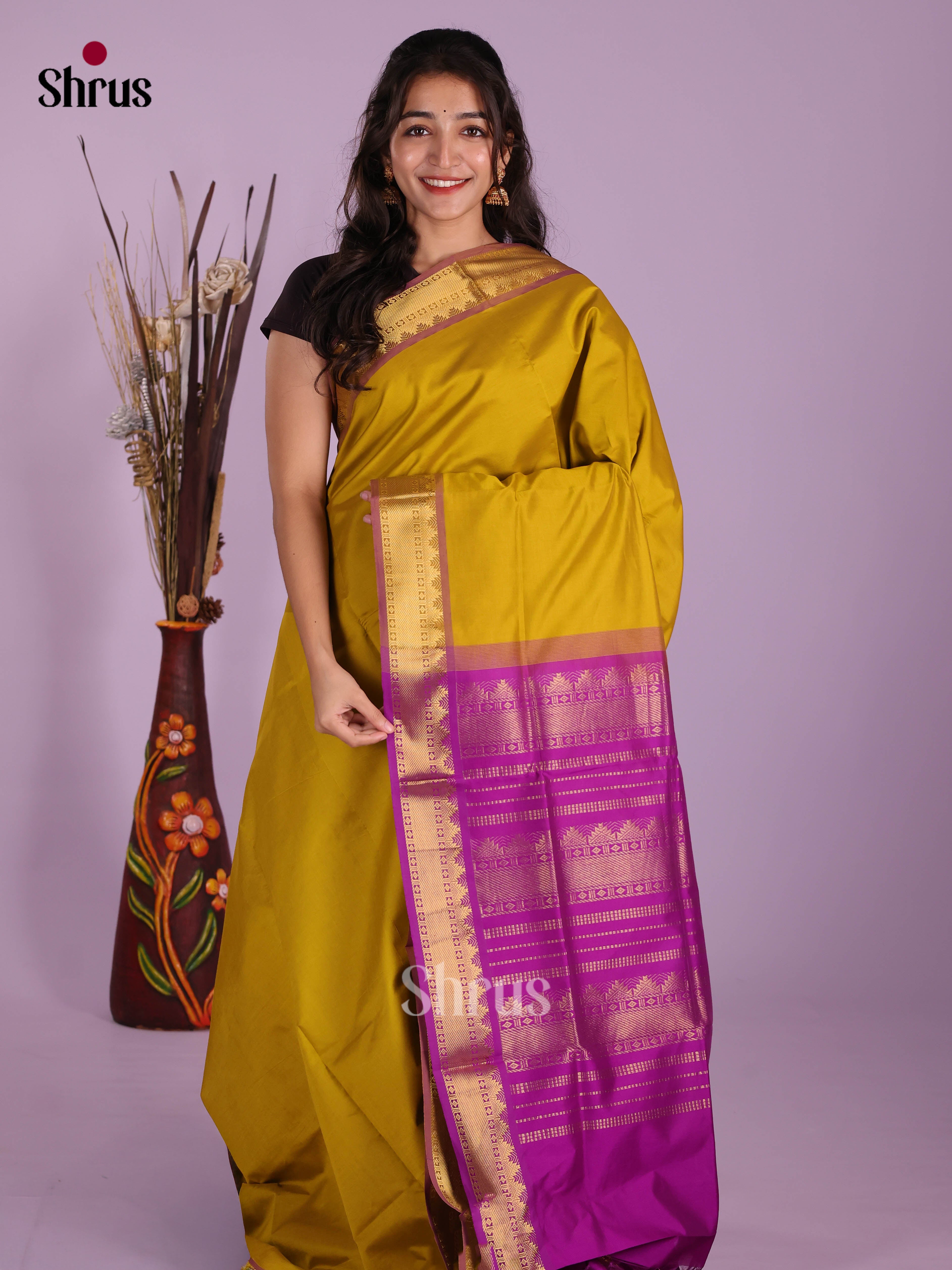DKS04047 - Silkcotton-halfpure Saree - Shop on Shrus.com