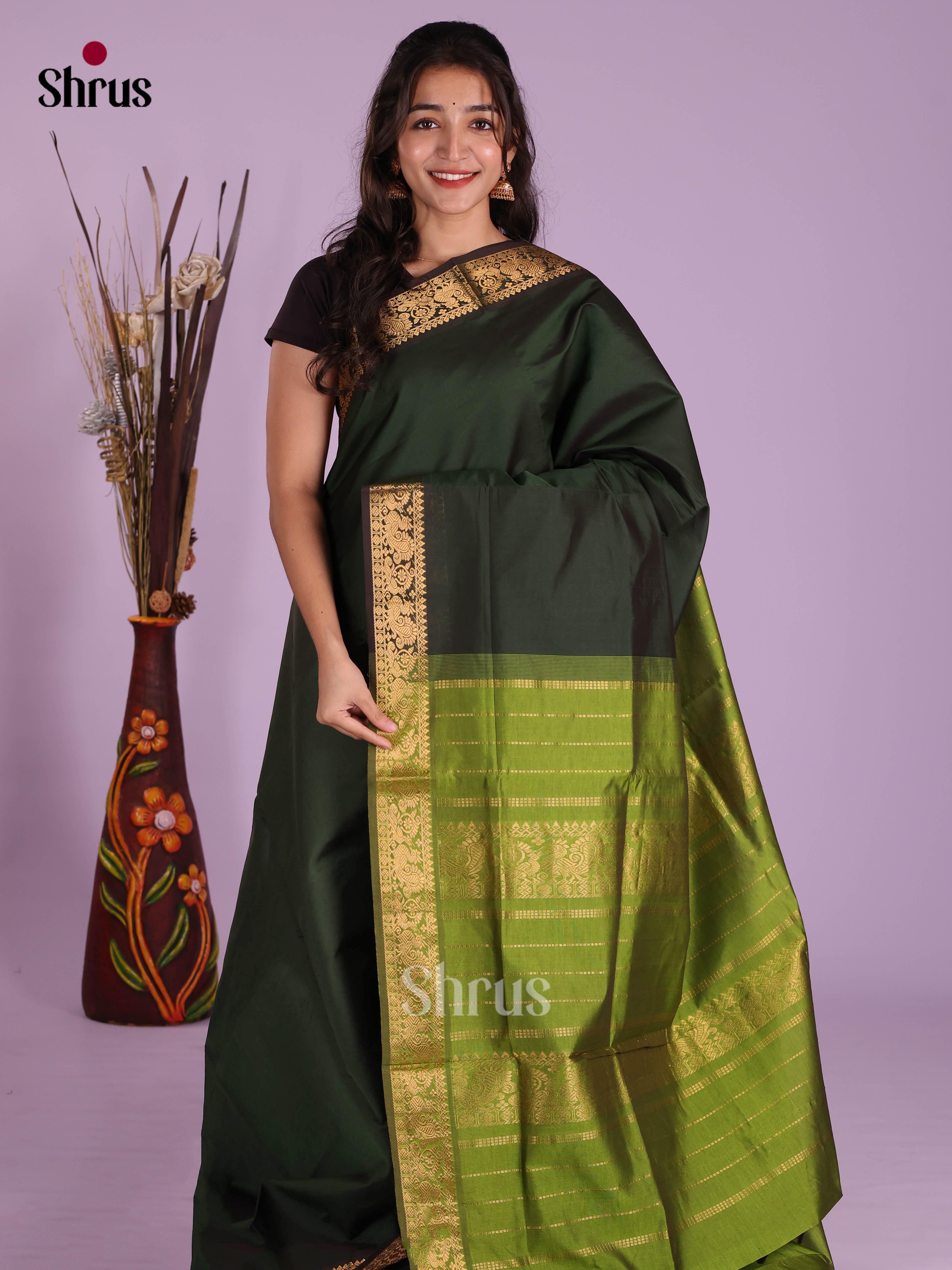 DKS04057 - Silkcotton-halfpure Saree - Shop on Shrus.com