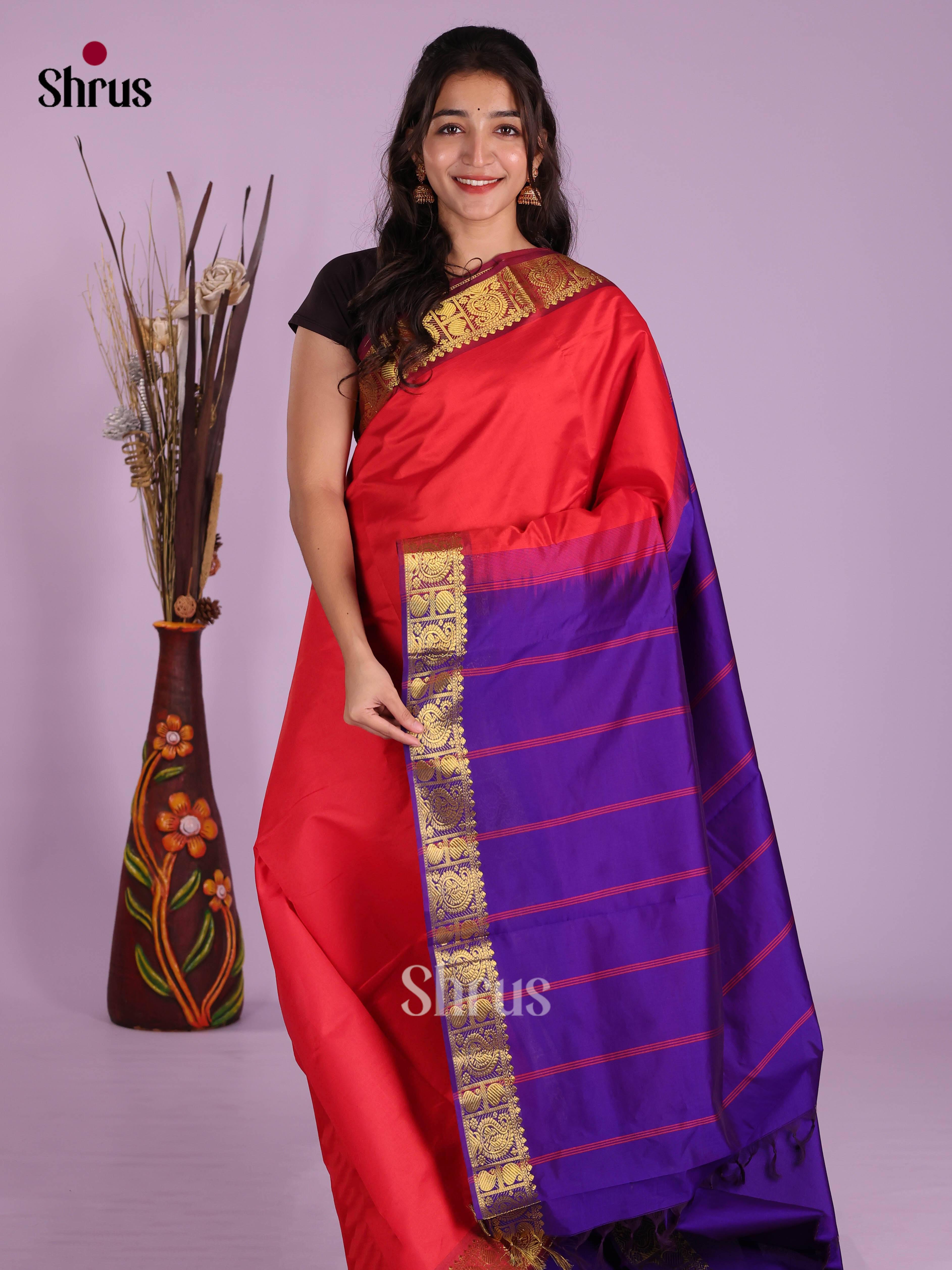 DKS04068 - Silkcotton-halfpure Saree