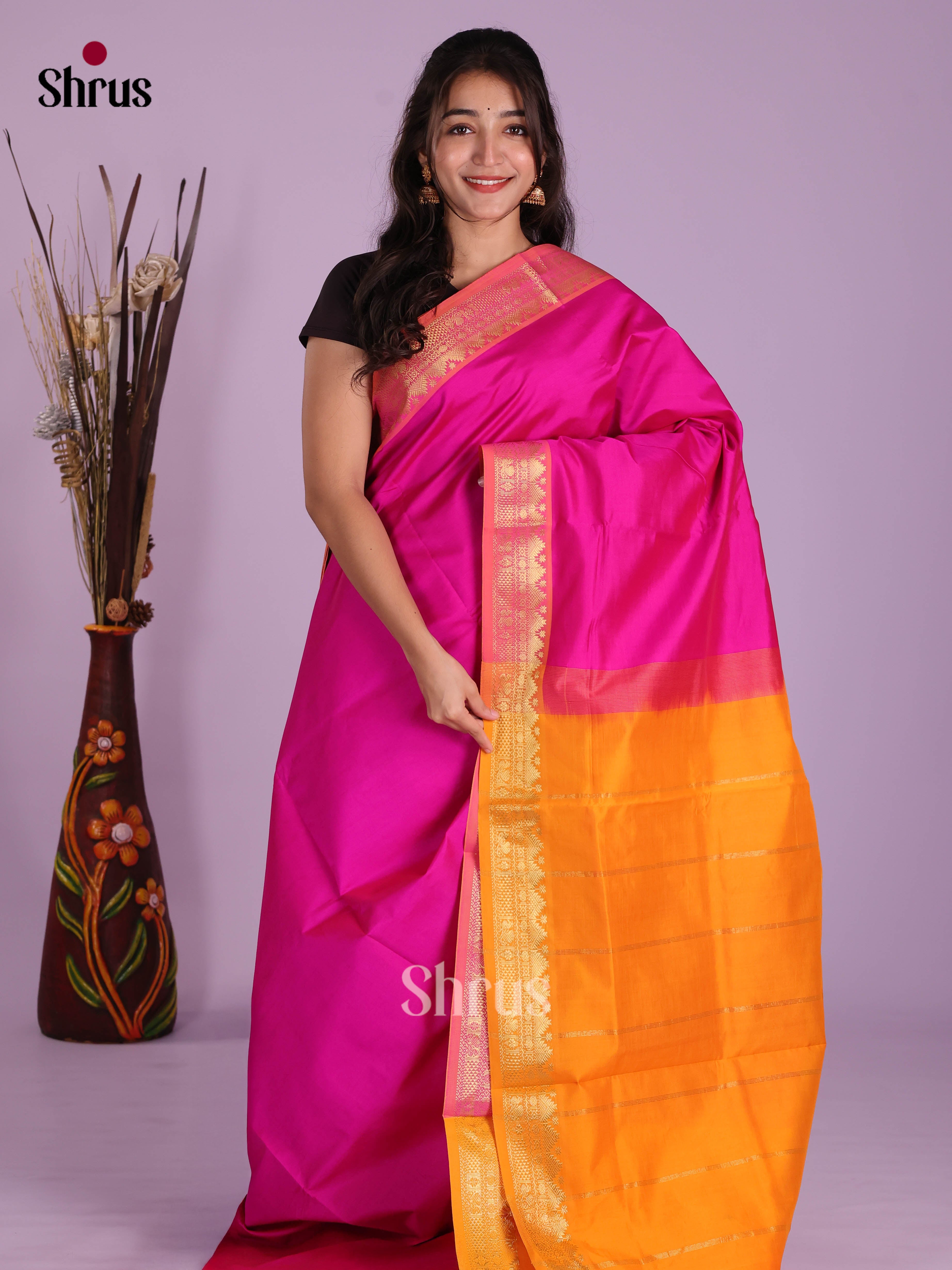 DKS04081 - Silkcotton-halfpure Saree - Shop on Shrus.com