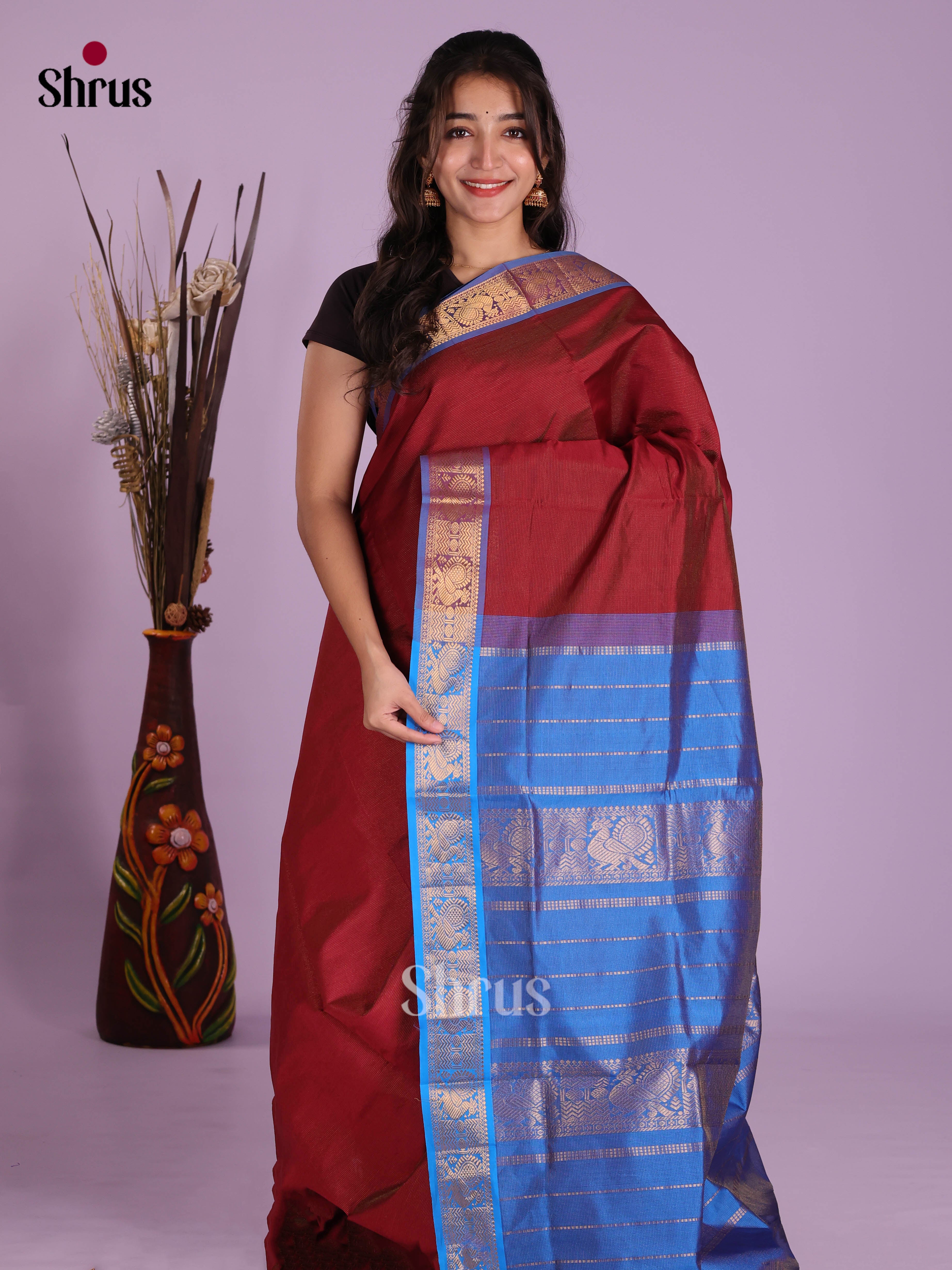 DKS04095 - Silkcotton-halfpure Saree
