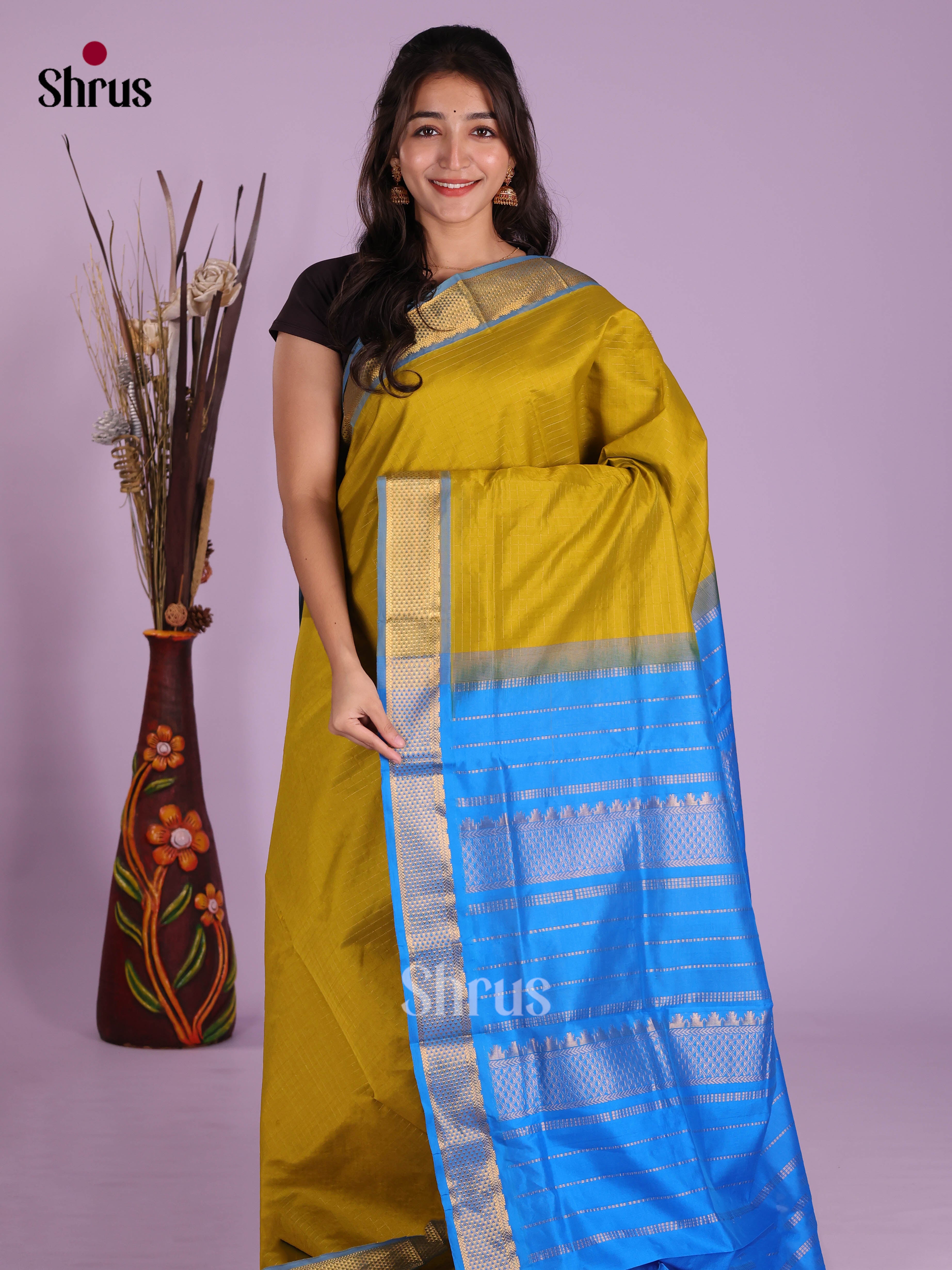 DKS04104 - Silkcotton-halfpure Saree - Shop on Shrus.com