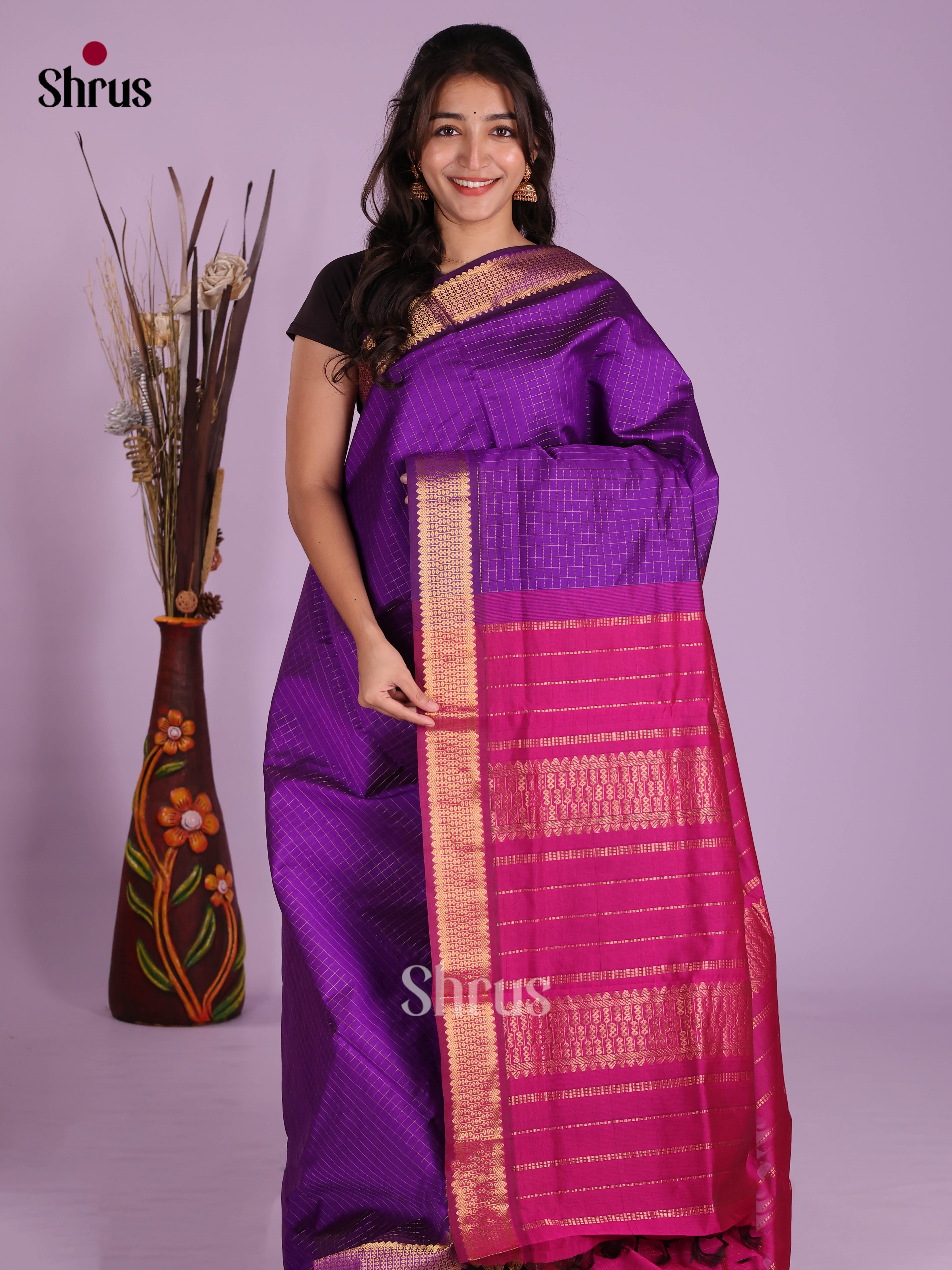 DKS04108 - Silkcotton-halfpure Saree - Shop on Shrus.com
