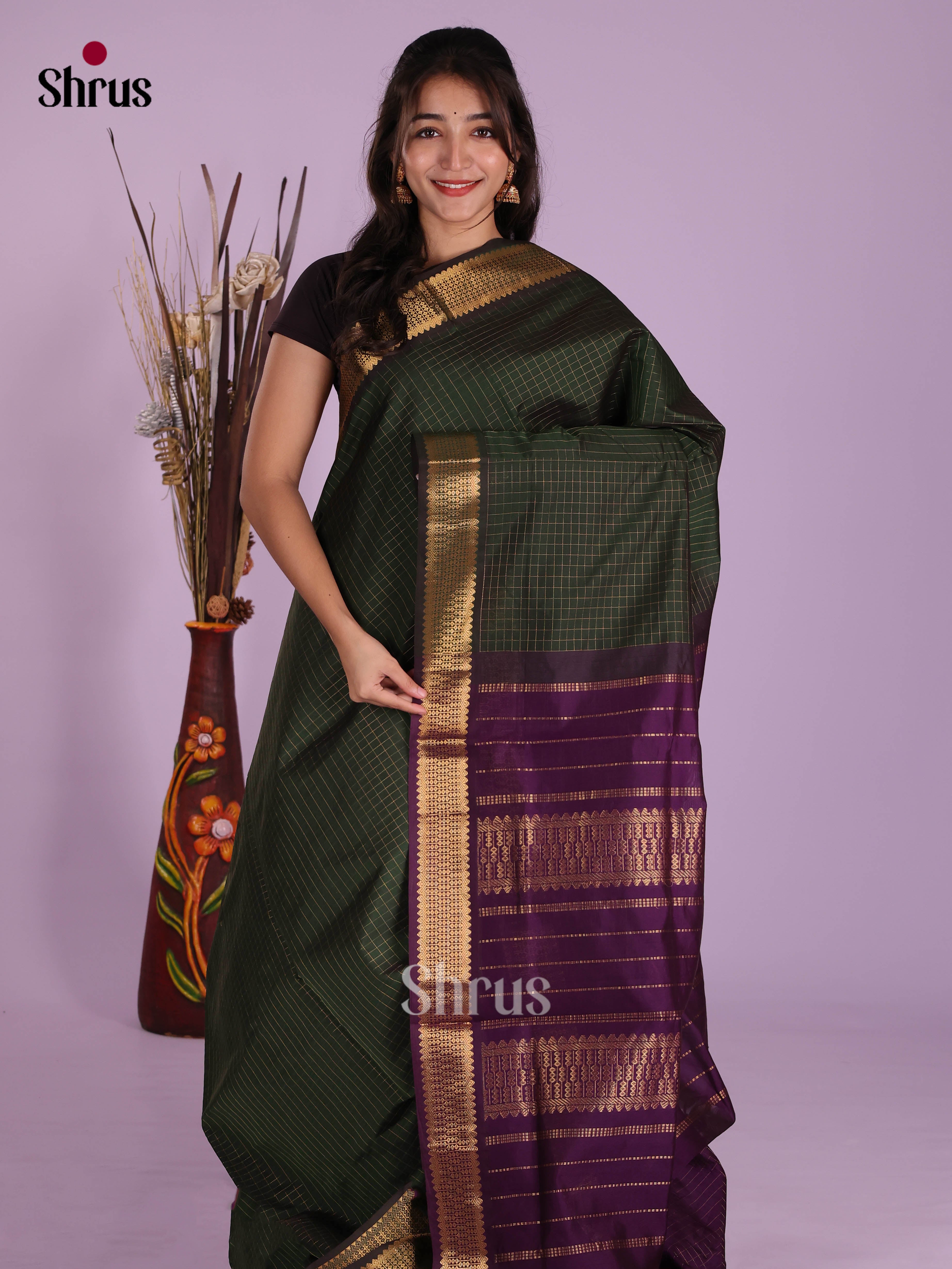 DKS04110 - Silkcotton-halfpure Saree - Shop on Shrus.com