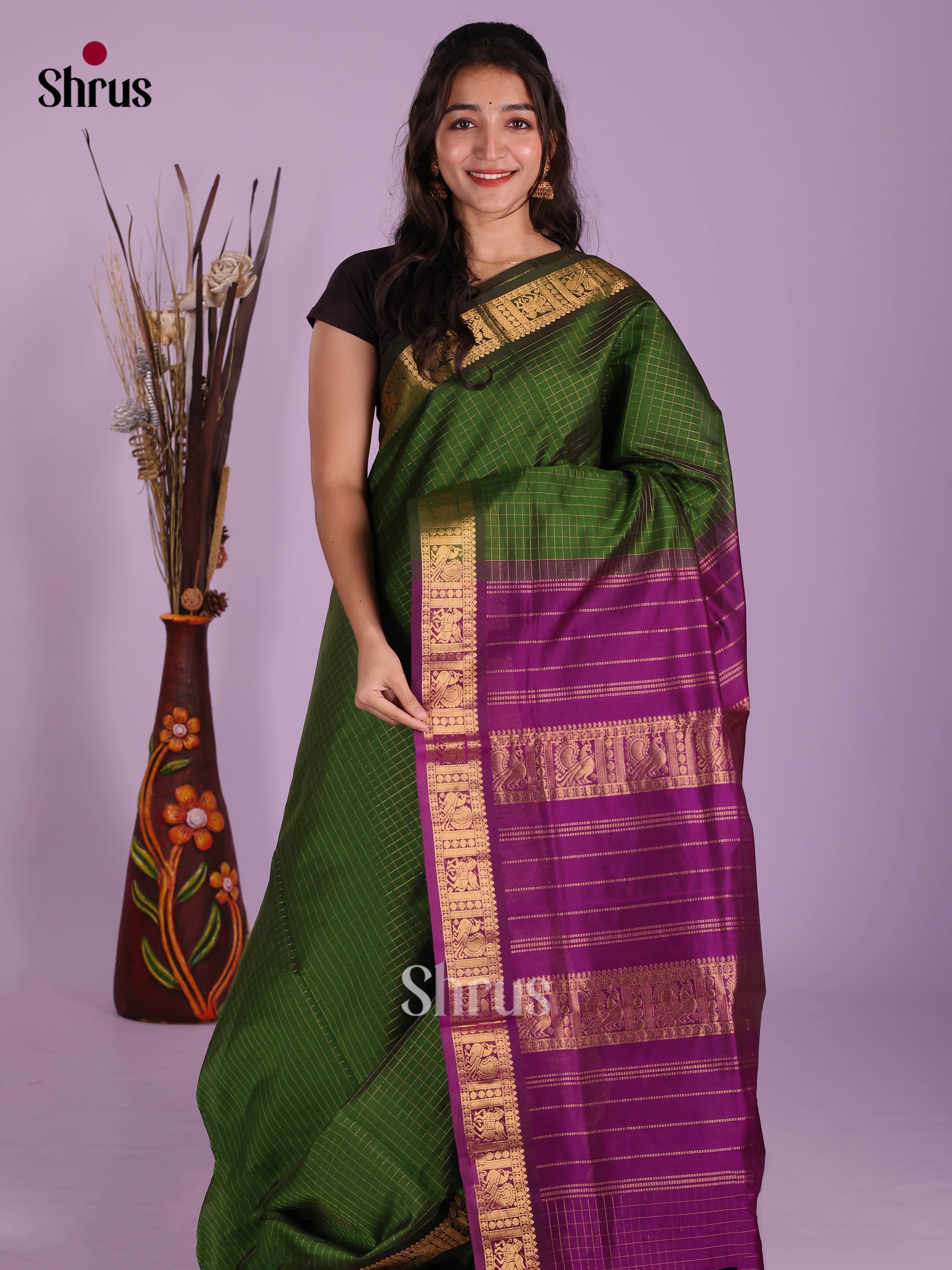 DKS04121 - Silkcotton-halfpure Saree - Shop on Shrus.com